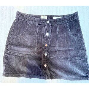 91 Cotton On Womens Button Down Corduroy A-Line Mini Skirt Size 10 Black Casual
